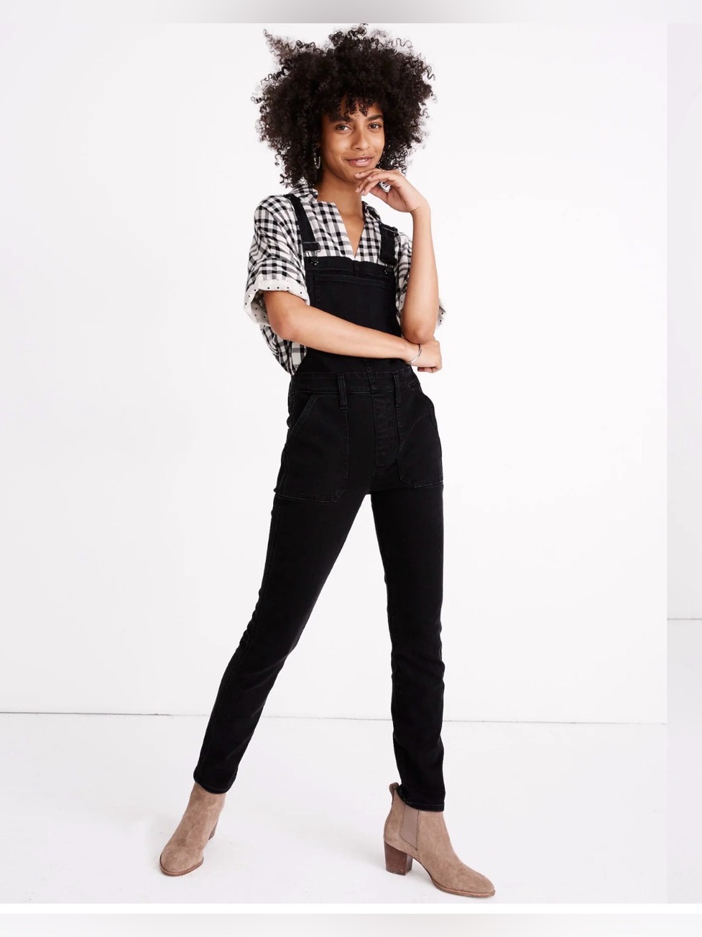 Madewell Black Denim Overalls Size Medium Jeans